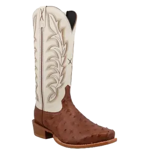 Twisted X Ladies Reserve Chesnut Ostrich White Western Boots WXPL002