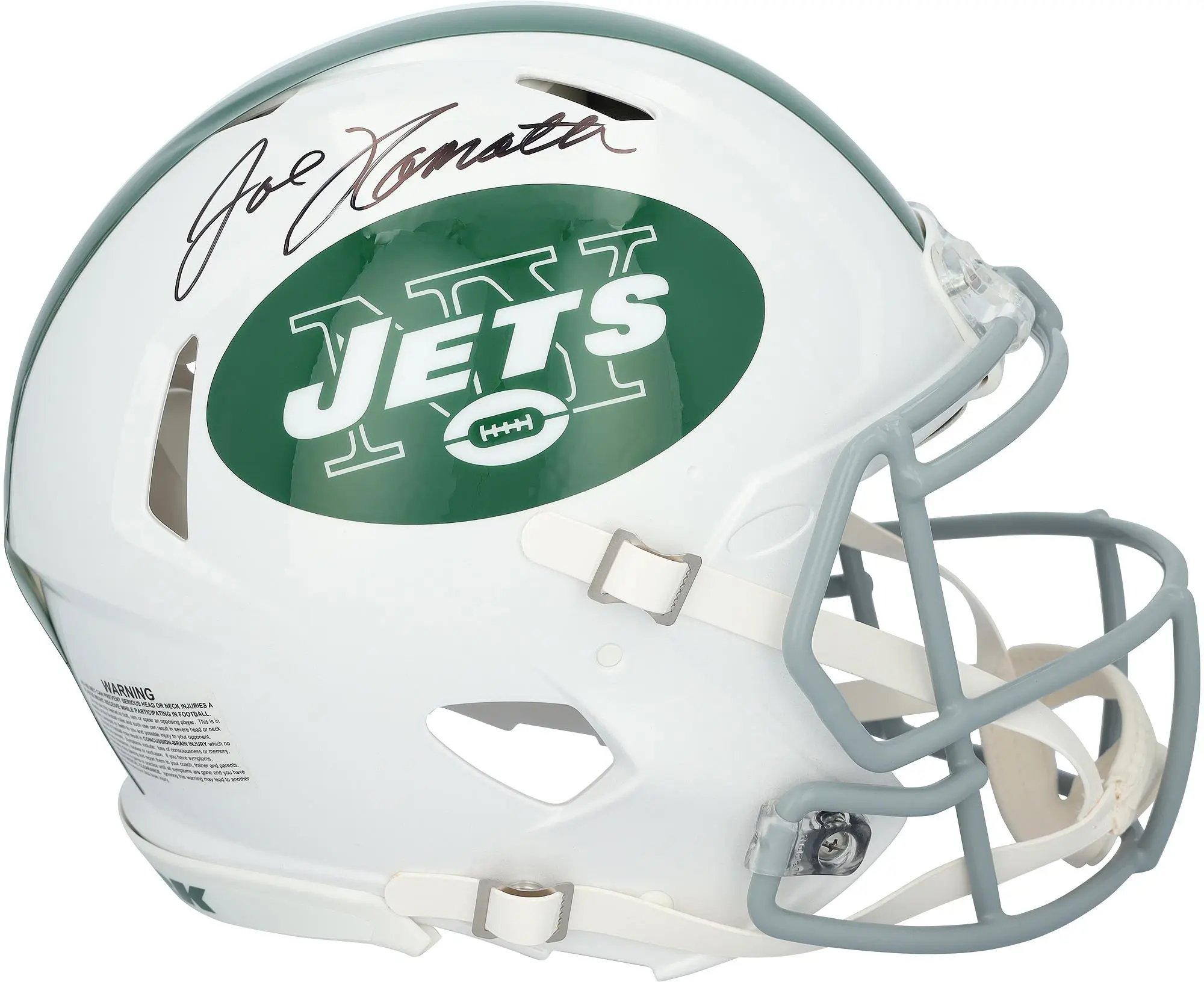 Joe Namath New York Jets Autographed Riddell 2024 Alternate 2 White Speed Authentic Helmet - Fanatics Authentic Certified