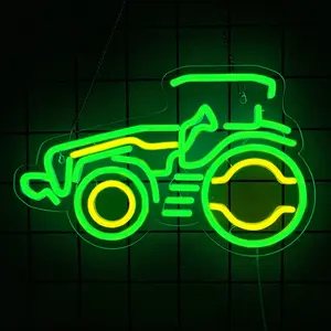 Tractor Neon Signs for Wall Decor, LED business Signs for Garage Decor, USB Powered Farm Tractor Neon Lights for Bedroom Home Man Cave Garage Gift for Birthday Christmas