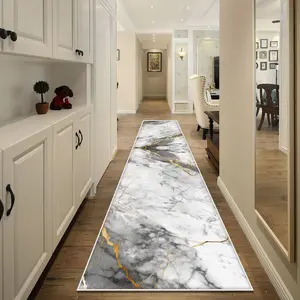 Marble Pattern Kitchen Runner Rug, Boho Runner Rug, 1 Count Non-slip Soft Floor Mat, Decorative Carpet for Home Living Room Bedroom Kitchen Study Room