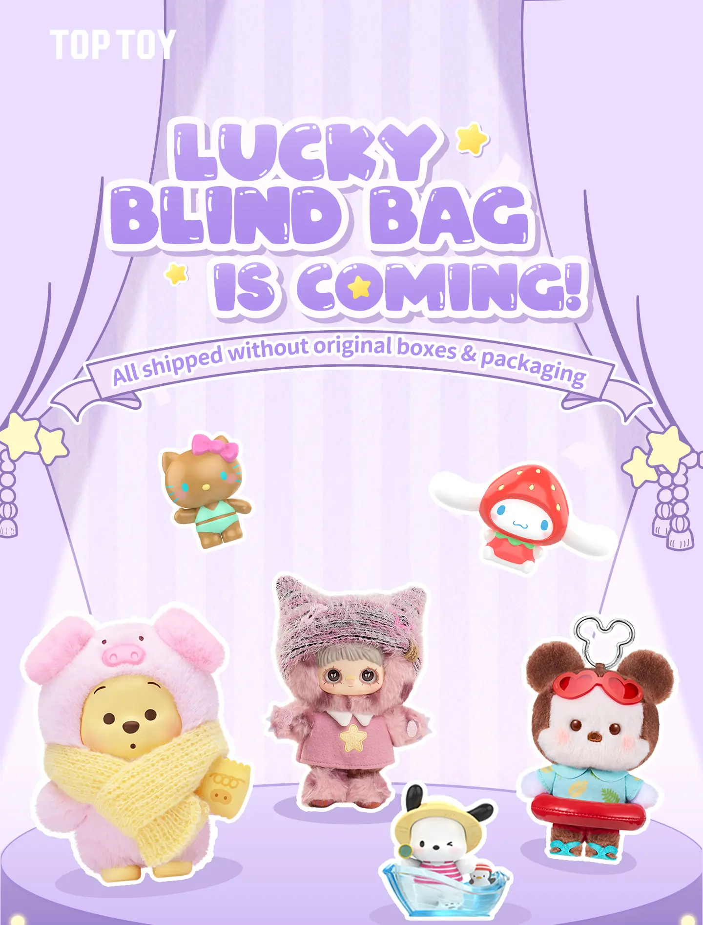【Buy 1, get 3 】TOPTOY Series Blind Box – Cute Mel Plush Pendant Collectibles, Perfect Birthday & New Year Gift for Kids, Mom & Friends,  Back-to-School Gifts