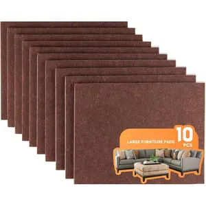 Furniture Pads 10 count Self Adhesive Furniture Felt Pads, 8" x 6" Cuttable Felt Chair Pads, Anti Scratch Furniture Floor Protectors for Furniture  Hardwood Floor, Brown