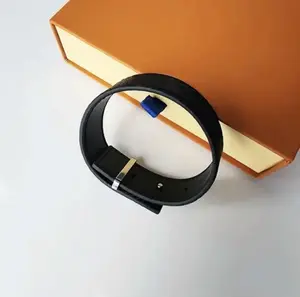 New designer high-end luxury unisex bracelet, fashion jewelry; materials: steel, titanium, genuine leather (includes gift box).