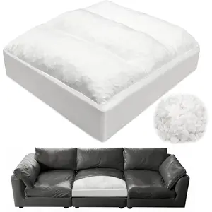 Replacement Couch Cushion 24"X 27"X 6"-7" Top Layer Shredded  and 30d Solid High-Density Sponge Sofa Cushions Replacement Insert Soft Supportive Sofa Seat Cushion