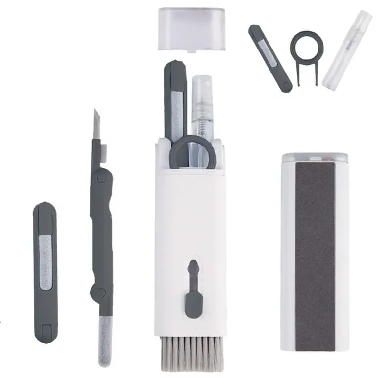 7-In-1 Computer Keyboard Cleaner Brush Kit Earphone Cleaning Pen for Headset Keyboard Cleaning Tools Cleaner Keycap Puller Kit NONE