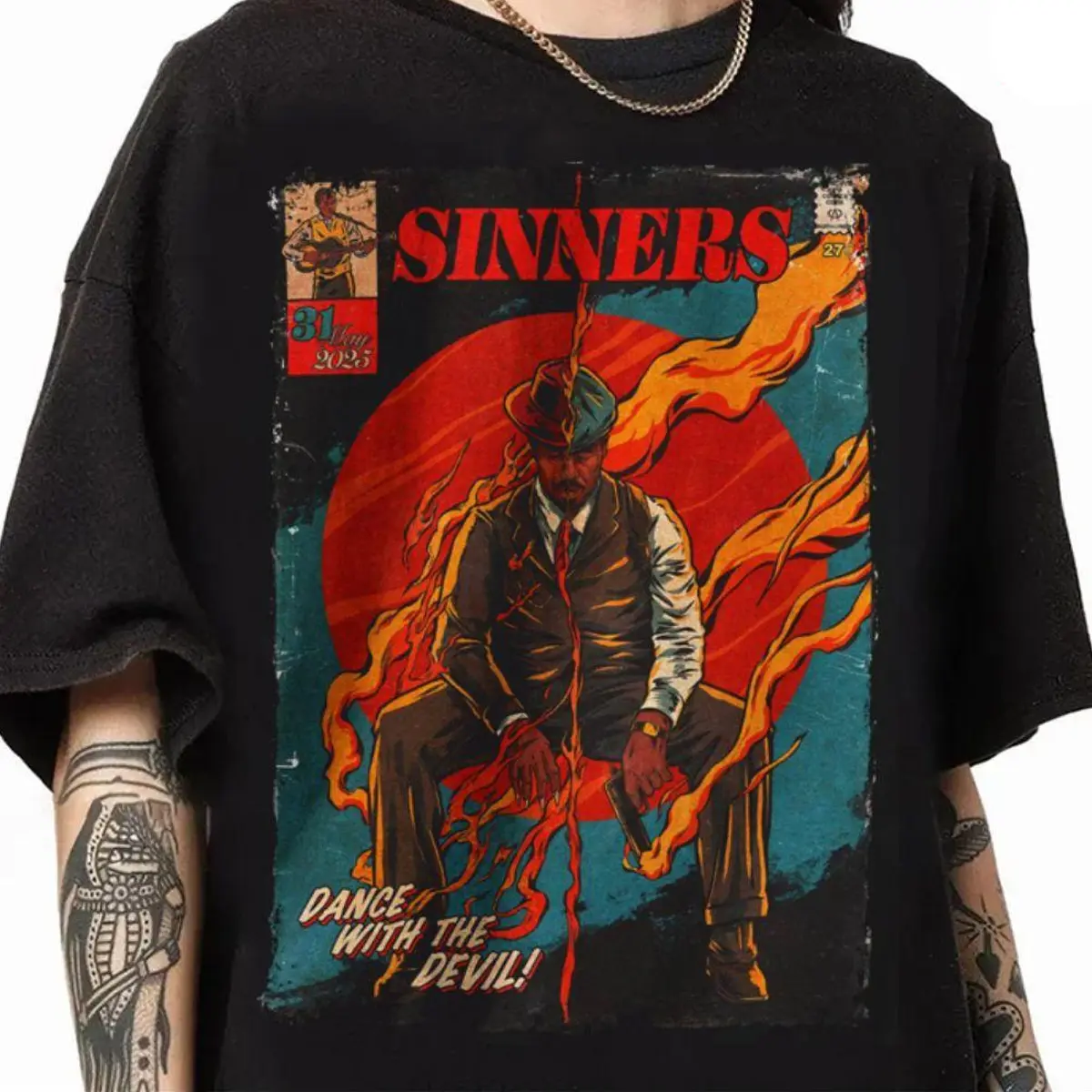 Sinners H0rr0r Movie Vintage Graphic T-Shirt, Gift For Women, Gift For Man, Cotton Trending Shirt