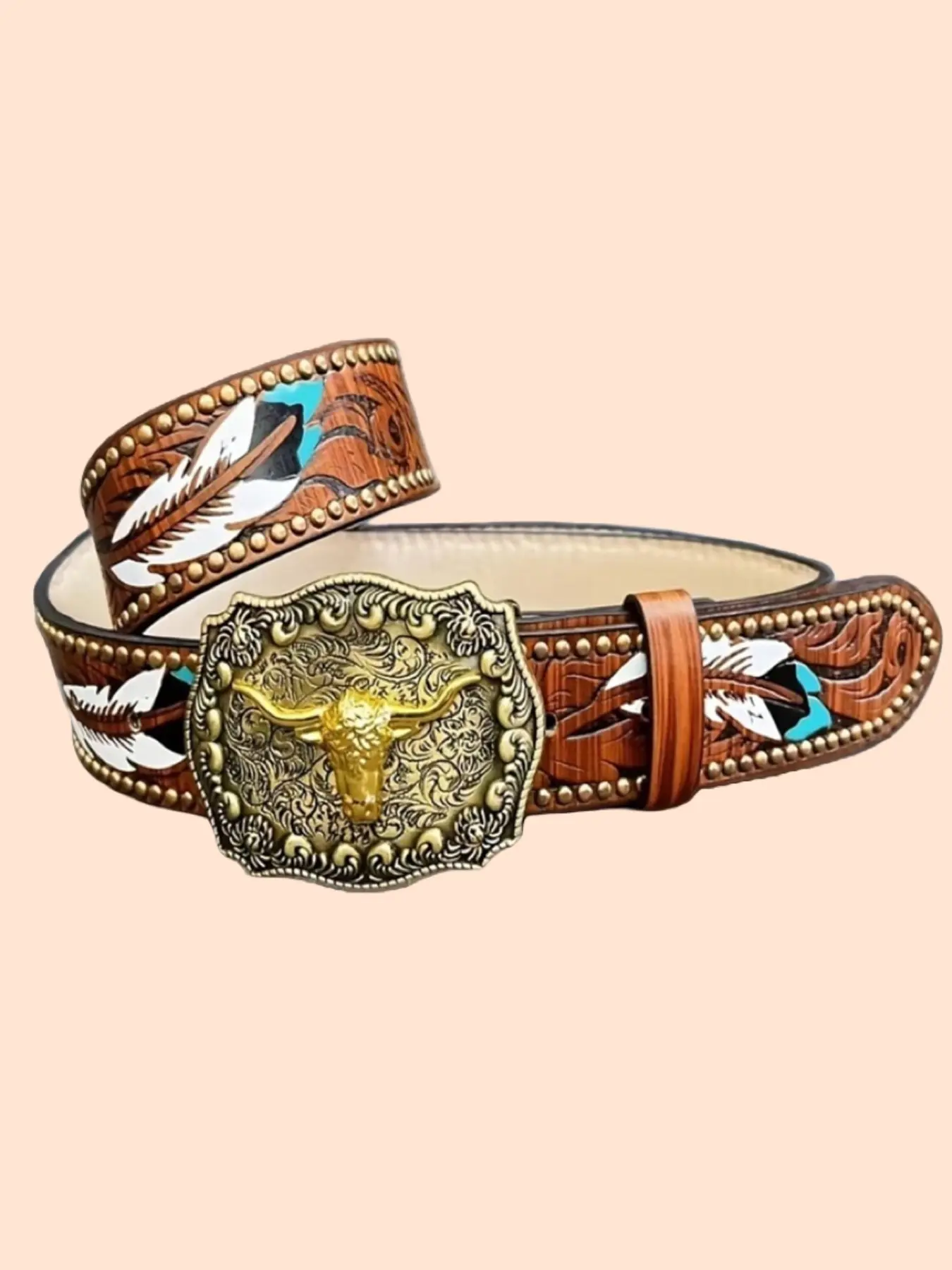 Western Cowboy Style Belt, Western Buckle Belt, Country Belt, Fashionable Vintage Style Belt for Men & Women, Casual Style Belts, Casual Waistband for Jeans Trousers for Daily Use