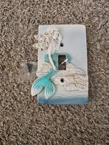 Mermaid Conch Shell Single Light Switch Plate Cover BEACH BEDROOM HOME DECOR New