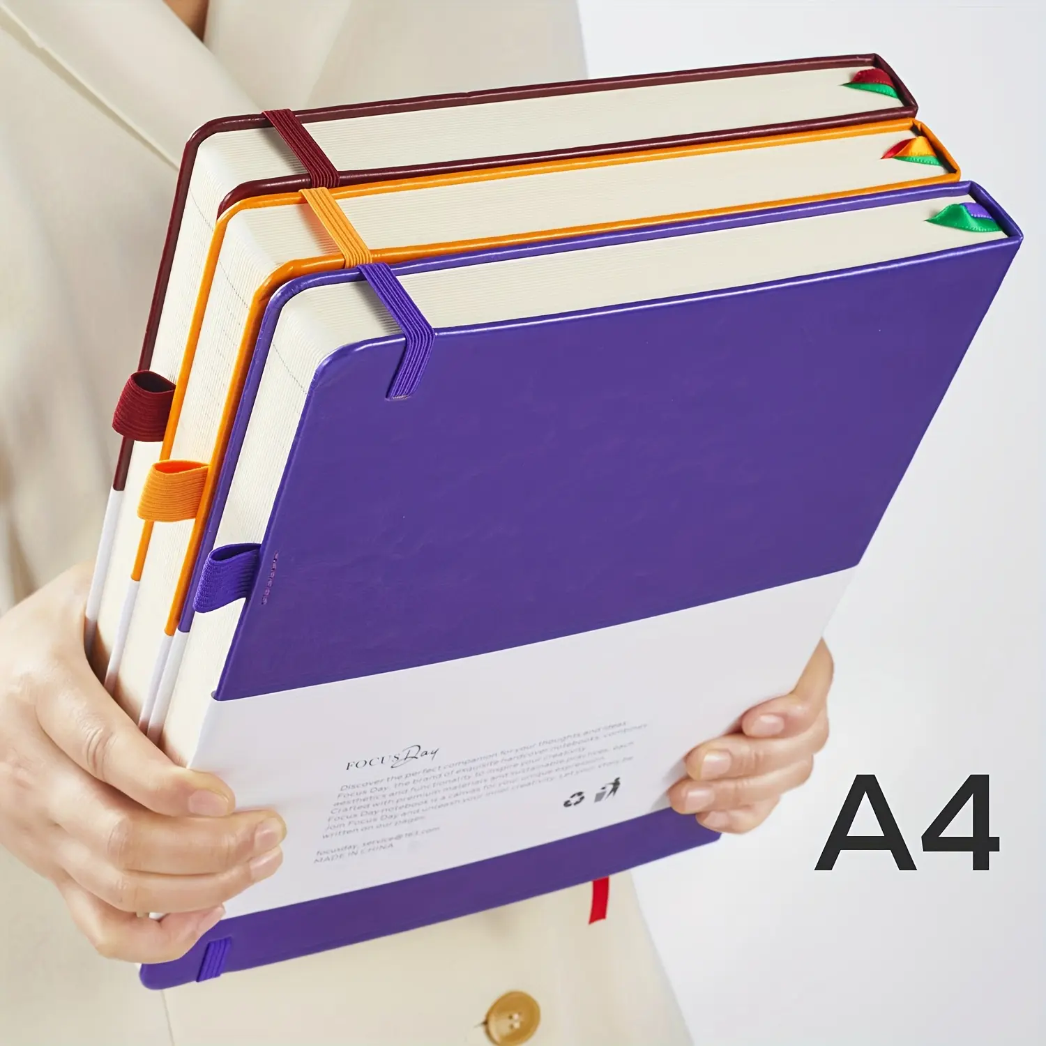 A4 Hardcover Notebook, Large College Ruled Notebook for Women Men, 320 Pages Leather Lined Journal Notebook for Work School Study Writing Business, 100GSM Thick Paper, 8.5" X 11", School Supplies