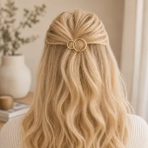 Silver Interlocking Hair Pin