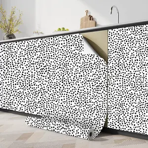 DIY Removable Wallpaper Sticker Roll, Polka Dot Pattern, Waterproof & Easy Clean, Home Decor for Bedroom Kitchen Dining Room