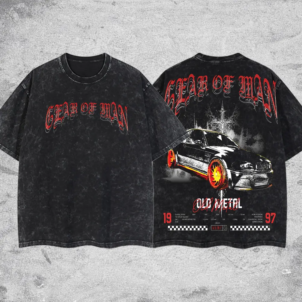 FR - Gear Of Man Vintage Graphic Tee, Washed T-Shirt, Washed Hoodie, Gildan Heavy Cotton Tee, Gildan Hoodie, Oversized Graphic Shirt, Acid Wash Streetwear, Retro Casual Apparel, Premium Cotton Clothing, Unisex Fashion Gift, Trendy Everyday Wear