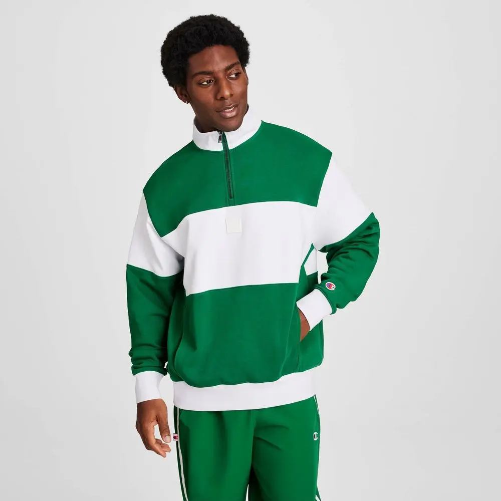 Champion Men's Club Sport Pullover 1/4 Zip French Terry Sweatshirt