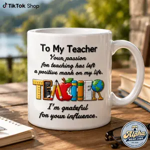 3D EFFECT To My Teacher Mug, Faux 3D Teacher Appreciation Coffee Mug Thank You Gift for Educators Cup