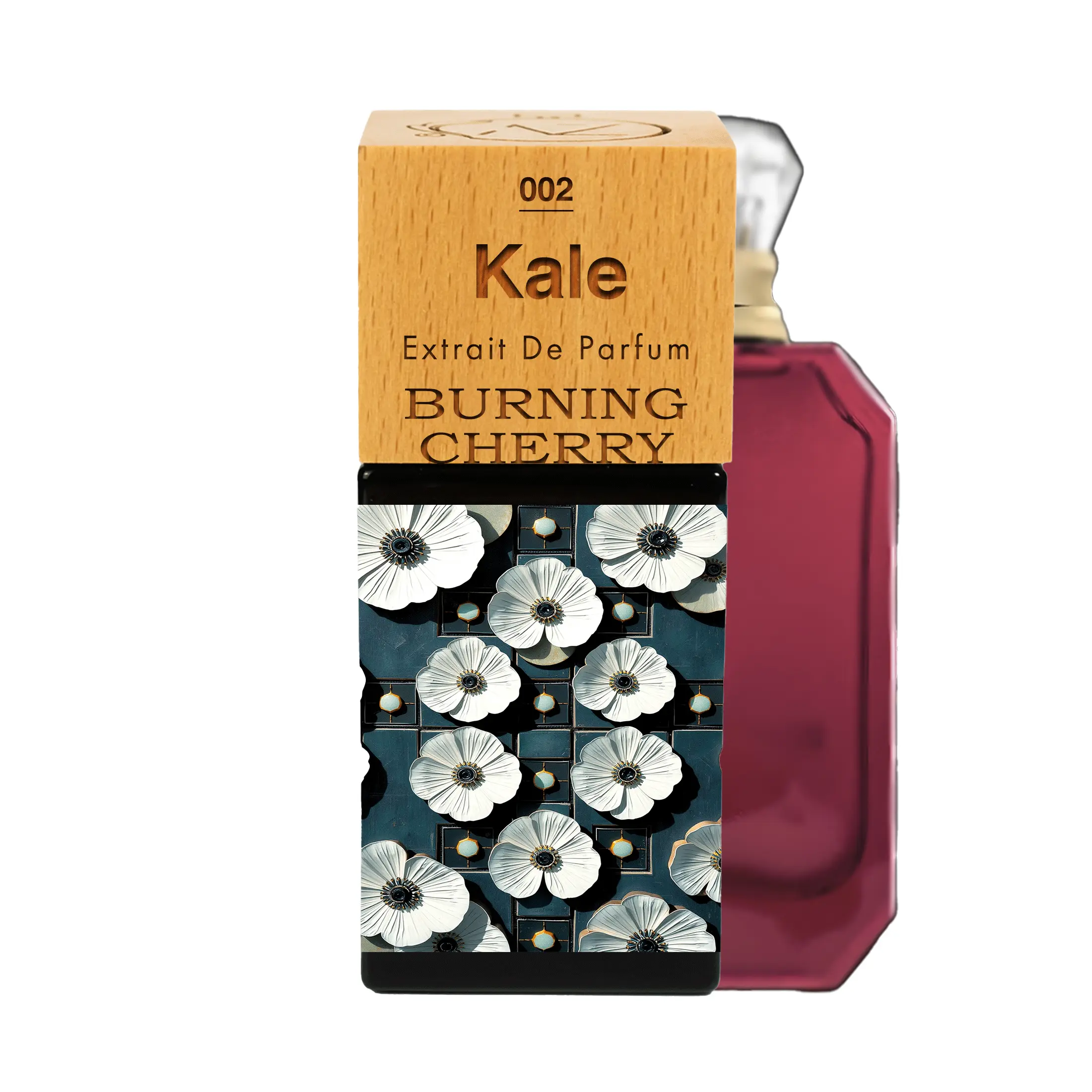 Kale N°02 | Burning Cherry, Raspberry, Bergamot; Praline, Heliotrope, Damask Rose, Jasmine Sambac; Palo Santo, Tonka Bean, Guaiac Wood, Ambrettolide, Peru Balsam, Patchouli, Haitian Vetiver. Home fragrance