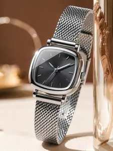 2026 New Luxury Square Women's Watch, Vintage Mesh Strap Dial, Simple Fashion Design, Waterproof Ladies' Watch Gift