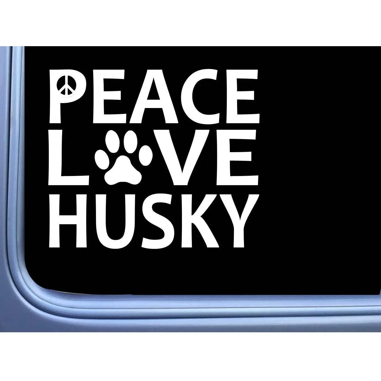 Siberian Husky Peace Love L594 Dog Sticker 6" decal