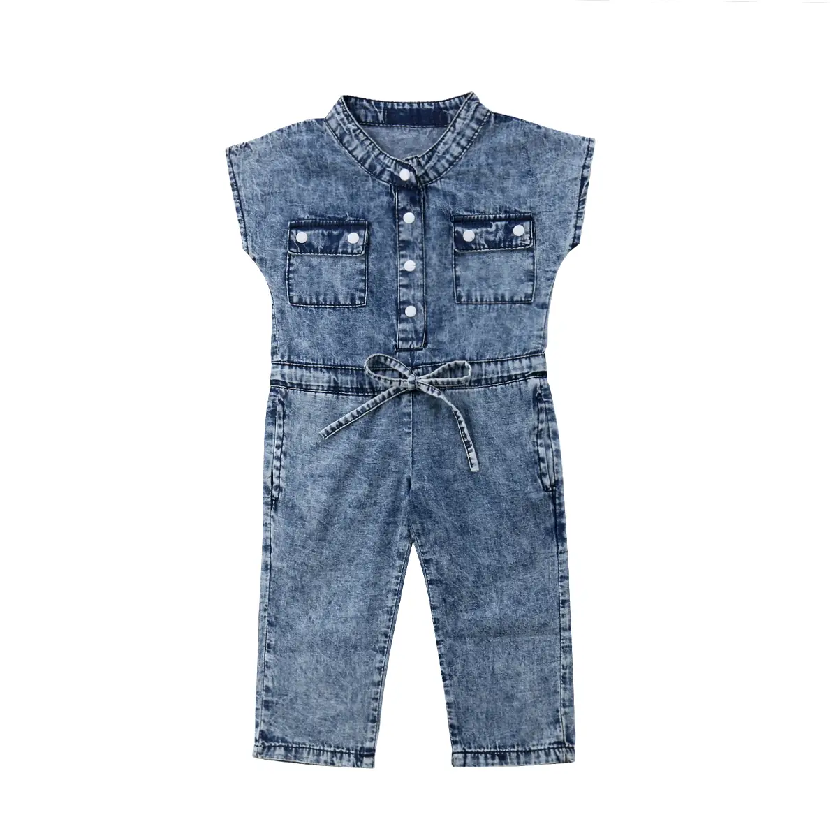 Toddler Baby Girls Overalls Denim Jeans Romper Jumpsuit Playsuit Outfits with Pockets