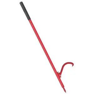 61 in Handle Logger Roller Tool, Cant Hook Log Rolling Tool for Turning Logs,Opening Felling Log Roller Tool,Cant Hook with Rubber Grip and Adjustable Hook,Red