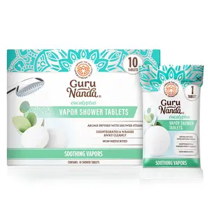 GuruNanda Eucalyptus Vapor Shower Tablets, Clean-Dissolving Aromatherapy Shower Steamers with Eucalyptus & Menthol, Promotes Relaxation, 30 Count