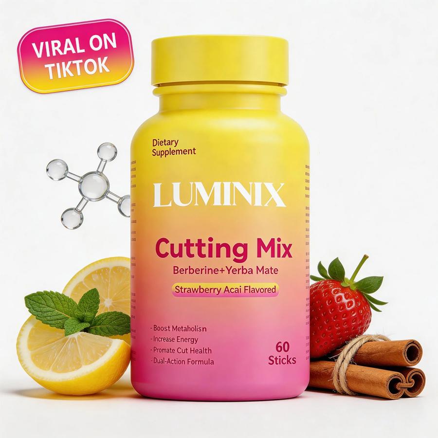 Cutting Mix Capsules-Strawberry Açaí Flavor – 60 Capsules,Berberine Chromium Magnesium -  Edible Optimum Edible Fitness Raspberry Tea Powder Lemonade Yerba Mate Healthcare