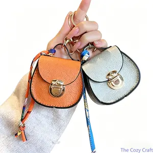 Mini Saddle Coin Purse Keychain, Cute Earbuds Case Pouch, Small Zip Wallet for Lipstick, Keys, Coins, Clip-On Bag Charm, Lightweight Portable Organizer for Travel, Daily Use, Purse Accessory summerwins
