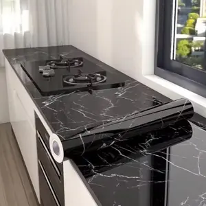 Marble Pattern Self-adhesive Wallpaper, Waterproof & Anti-mold Wall Sticker, Decorative Wall Paper for Home Kitchen Living Room Bathroom, Marble Backsplash Wallpaper