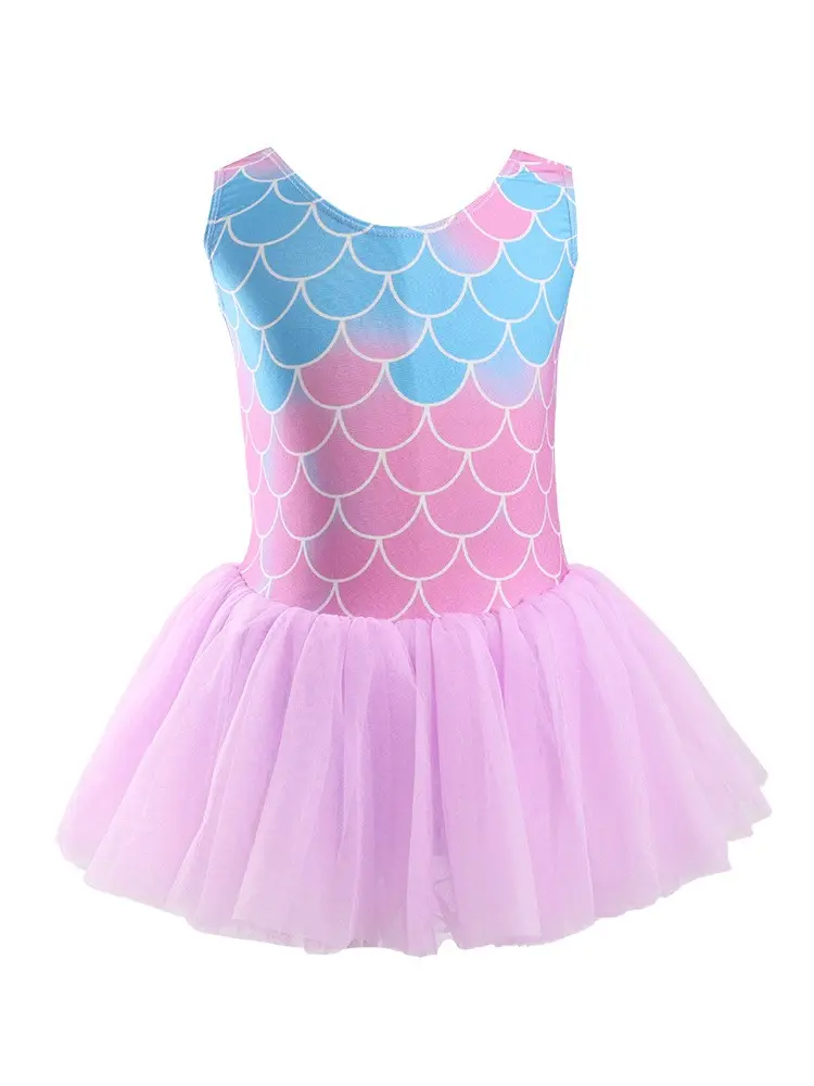 Bring the ocean into the dance studio! Mermaid scale print ballet dress—breathable and lively, my daughter always asks to wear it every time she has class! Children's Dance Outfits # Children's Dancewear # Rehearsal Wear # Dancer Outfits