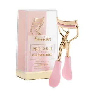 Icona Lashes Eyelash Curler - 24K Gold-Plated Stainless Steel Precision Eye Lash Curler for Lush, Luxurious Lashes - Silicone Eyelash Curler Pads, Ergonomic Cushioned Handles - With Replacement Pads