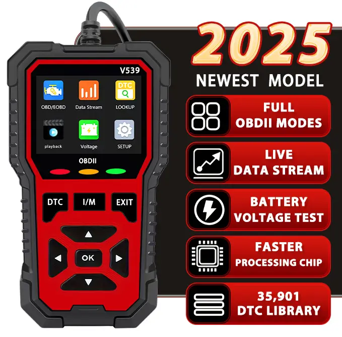 OBD2 Scanner V539 Car Code Reader Diagnose Check Engine Light Smog Check DTCs Scan Tool Live Data Stream Voltage Test for Vehicles Since 1996