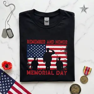 Memorial Day American Flag T-Shirt – Remember & Honor Patriotic Graphic Tee