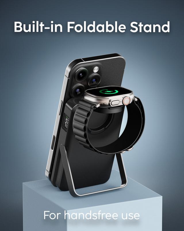 CliqLuxe 10K – Wireless – 2.5W Watch Charger - No Wall Plug - With Stand – Black