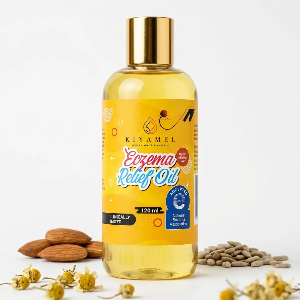 Kiyamel Organic Eczema Relief Oil for Babies, NEA-Accepted Body Oil for Baby Eczema Care