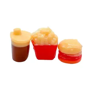 4D Gummy Fast Food - Bulk Gummy Candy - Fruity Flavored fast food shaped gummies 4D Candy for Snack and Sweet Cravings Bonbon Chewy Soft Bite candied fruits