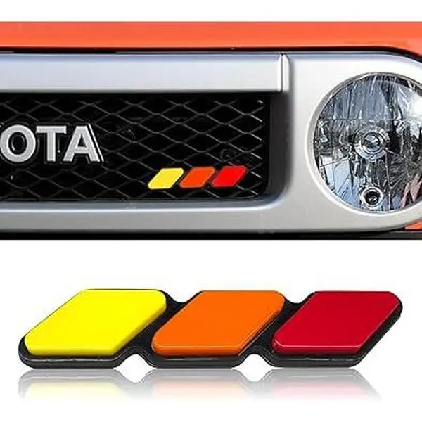 Tri-Color Grille Decor Badge for Toyota Tacoma 4Runner Tundra – TRD-Style Front Grille Insert