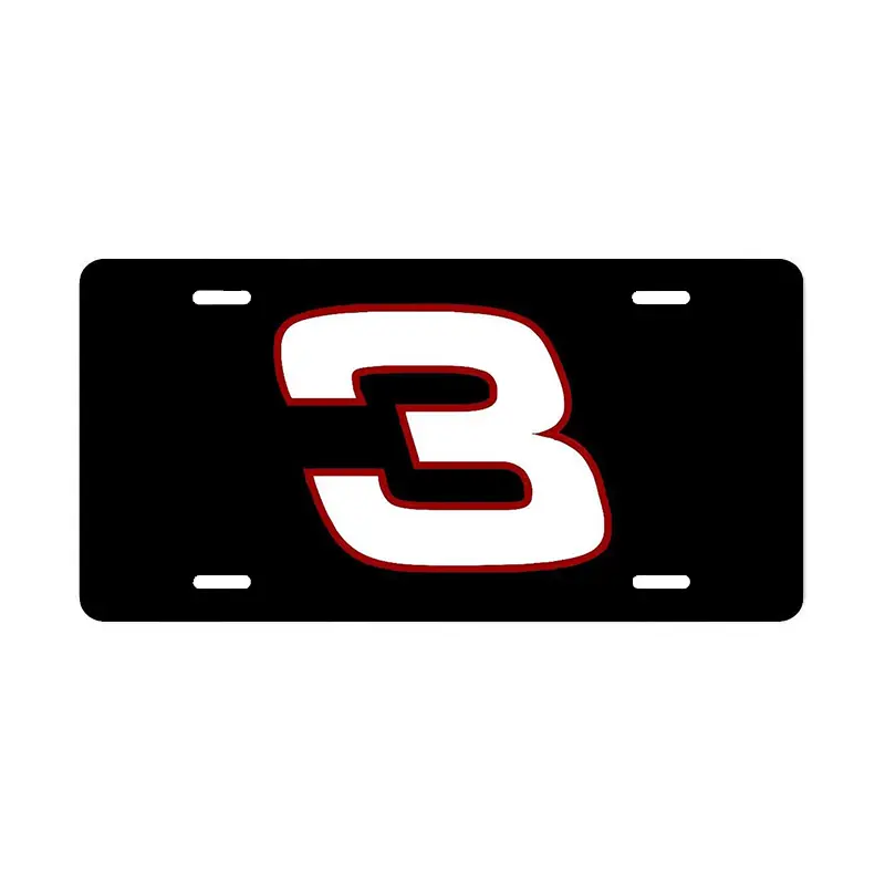 Dale Earnhardt 3 Black Vanity Automotive License Plate, Hunting Moms' Car Exterior Accessory - Lightweight Metal, Pre-Drilled Holes, Easy Installation, Personalize Cars No Hassle