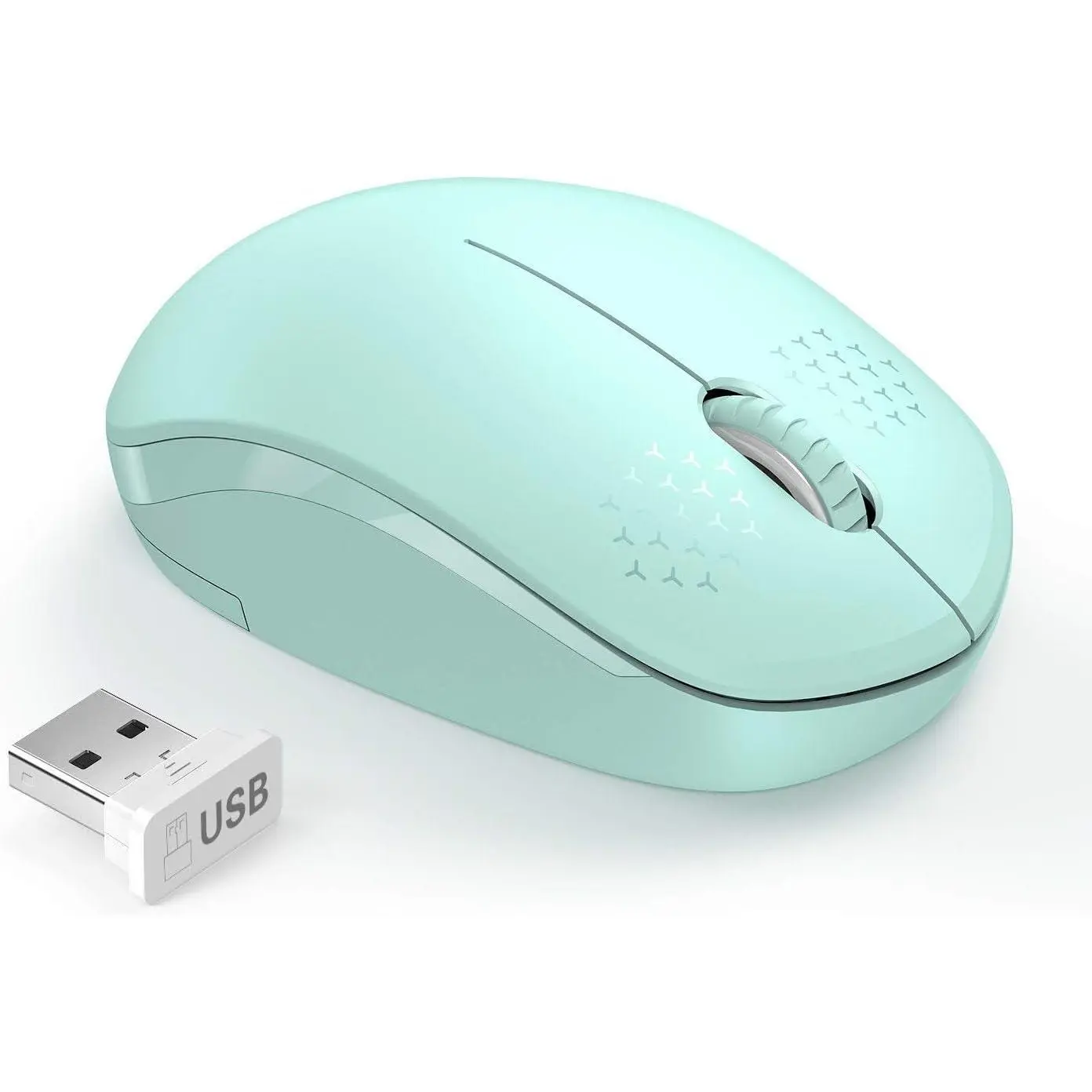 h-66 Wireless Mouse for Laptop – 2.4G Noiseless Mouse with USB Receiver, Optical Tracking Portable Computer Mouse for Chromebook, PC, Tablet, and Windows System, 24-Month Battery Life – Mint Green