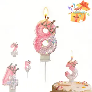 New Alloy Crown Decoration 0-9 Number Candles, Birthday Cake Decor, Party Candles, Romantic Party Supplies, Halloween, Christmas