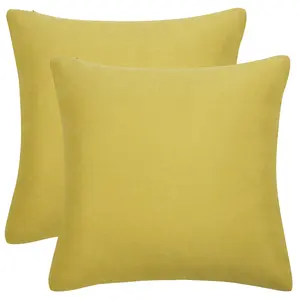 PiccoCasa 2 Pcs Waterproof Throw Pillow Covers, 18x18 Inch, Decorative Cushion Covers, Sofa Pillowcase Yellow
