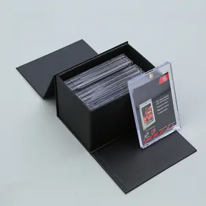 Foldable Portable Magnetic Card Holder Storage Box, Trade Card Box, Card Hobby Box, Magnetic Assembly, Can Hold 10pcs 35pt One Click Magnetic Cards Holder Brick, Card Sleeve Card Case For Sports Star Anime Trading Cards For PTCG TCG MTG Card Players