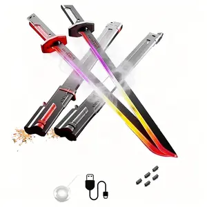 Easter Ideas Cyberpunk SparkBlade Lightsaber Toy Spark Edition with Sound & Fog, Eight-Color Streaming Light Effect, Type-C Rechargeable for Rave, Cosplay & Display Surprise Gift