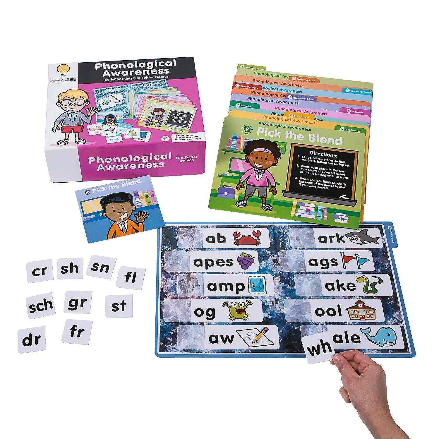 Phonological Awareness Educational Cardstock File Folder Games, Early Learning Activity Cards for Young Children, Learning Cards