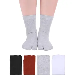 Name 4 Pairs Flip Flop Socks Tabi Split Toe Socks for Men Women Supplies in Black Red Grey White Womenswear Womenswear Everyday Footwear Suits Bridal
