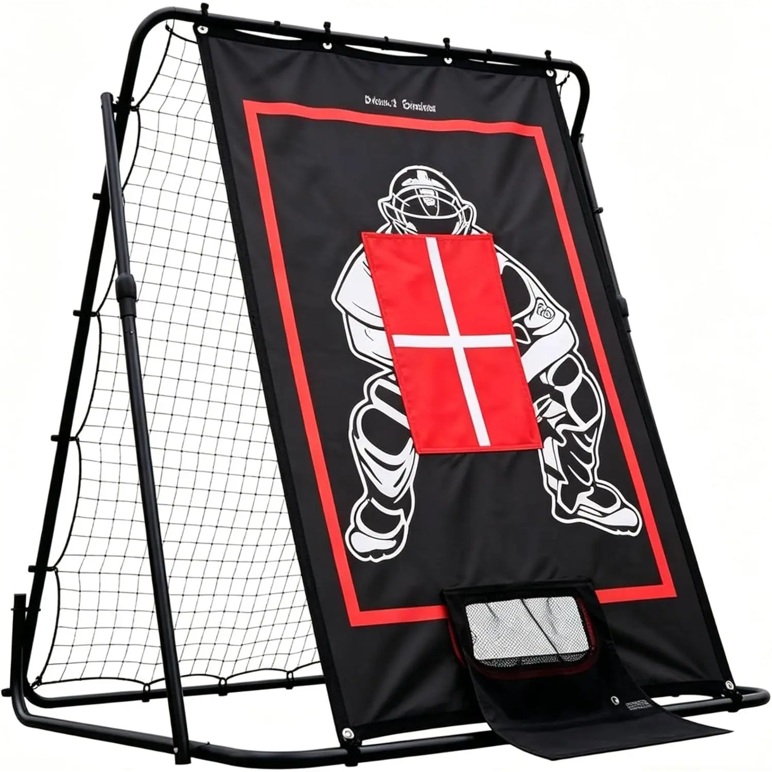 5FT 2-in-1 Baseball Pitching & Rebounder Net , Height Adjustable with Strike Zone, Pitchback Trainer for Throwing Fielding Drills , Various Ball Sports Practice