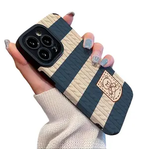 Knitted Cartoon Case - Dirt Resistant Protection for iPhone 14/14Plus/14Pro/14ProMax, iPhone 15/15Pro/15ProMax, iPhone 16/16Pro/16ProMax