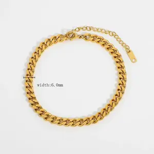 Havana Gold Cuban Link Anklet | Waterproof Tarnish-Free Stainless Steel | 8" + 2" Extender