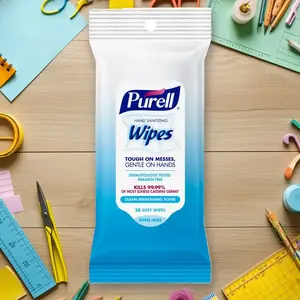 Purell Hand Sanitizer Wipes Trial Size 20ct - Antibacterial Wipes, for On-The-Go, Travel Size