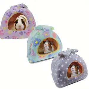 HOMEYA Small Animal Pet Bed XL Blue/Purple/Grey for Guinea Pigs Hamsters Hedgehogs Rats Chinchillas Cozy Hideout Snuggle Sack Cuddle Cup Cage Accessories with Removable Washable Mat