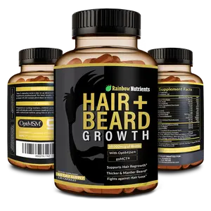24-in-1 Hair+Beard Growth Supplement - Biotin 10,000mcg, Collagen, Patented OptiMSM, goMCT, Saw Palmetto | 60 Day Supply | Naturally Regrow Stronger, Thicker, Healthier Hair & Stop Hair Loss