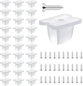 Waterproof LED Strip Mounting Clips Holder Mounting Bracket Neon Mounting Clips Fixing Clamps Holder with 30 Screws for 5mm to 6mm LED Strip Lighting, Translucent, Pack of 30